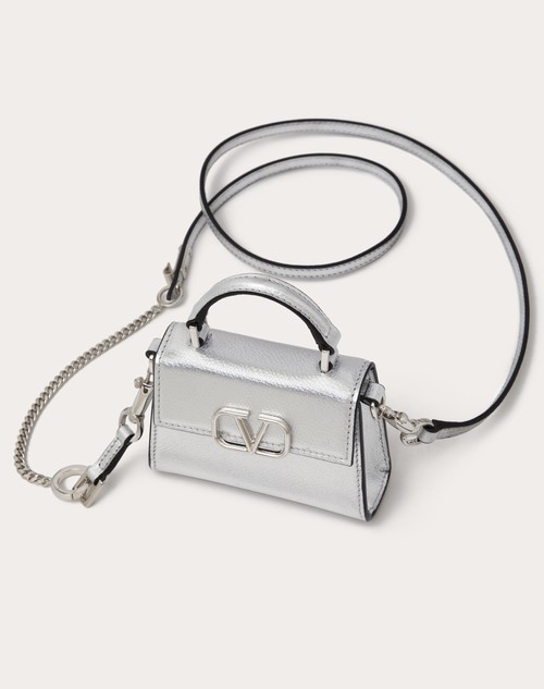Red Valentino BORSA A MANO MICRO VSLING IN VITELLO GRANATO METALLIZZATO Vendite Flash