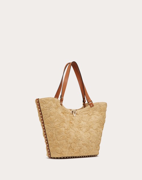 Red Valentino BORSA SHOPPING ROCKSTUD IN RAFIA INTRECCIATA Promozione