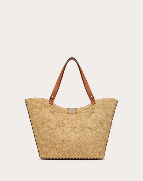 Red Valentino BORSA SHOPPING ROCKSTUD IN RAFIA INTRECCIATA Promozione