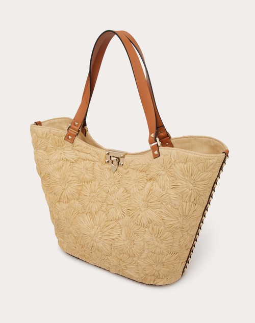 Red Valentino BORSA SHOPPING ROCKSTUD IN RAFIA INTRECCIATA Promozione