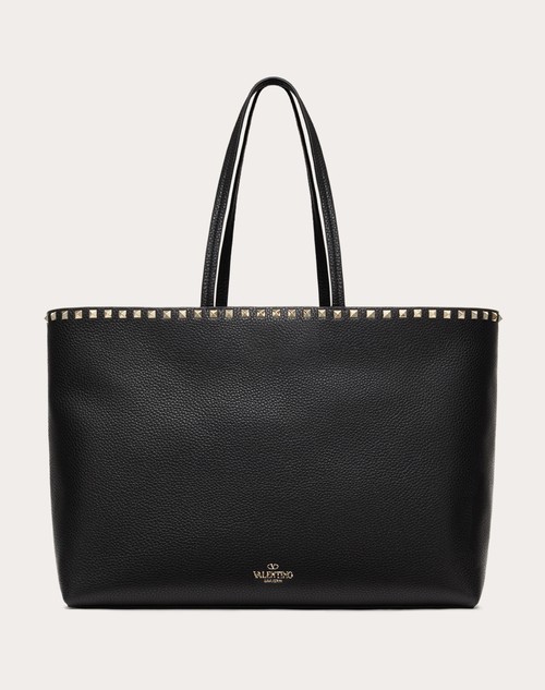 Red Valentino BORSA SHOPPING ROCKSTUD IN VITELLO GRANATO Acquista Ora