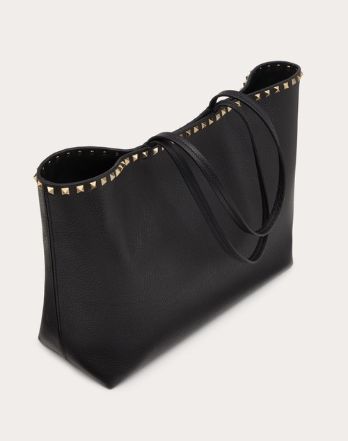 Red Valentino BORSA SHOPPING ROCKSTUD IN VITELLO GRANATO Acquista Ora