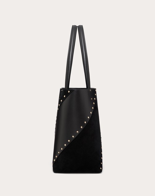 Red Valentino BORSA SHOPPING VALENTINO GARAVANI VALENTINO GARAVANI ROCKSTUD WISPY IN VITELLO E CAMOSCIO Promozione Limitata
