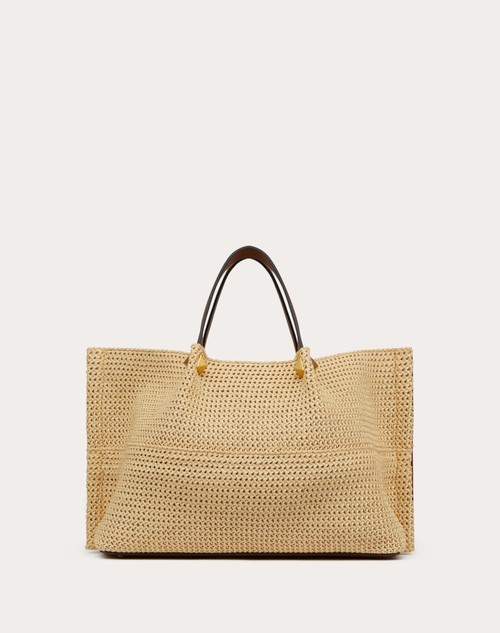 Red Valentino BORSA SHOPPING MEDIA IN RAFIA SINTETICA Sottocosto