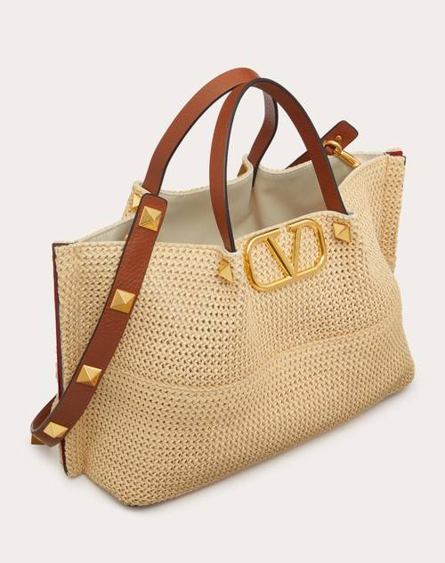Red Valentino BORSA SHOPPING MEDIA IN RAFIA SINTETICA Sottocosto