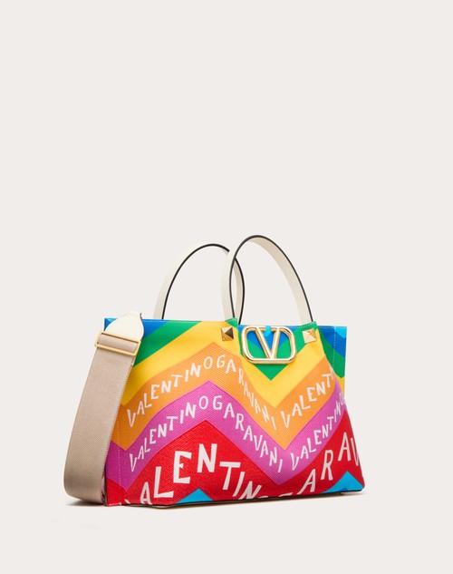 Red Valentino BORSA SHOPPING MEDIA VALENTINO GARAVANI ESCAPE IN CANVAS CON STAMPA CHEVRON24 Convenienza