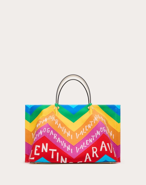 Red Valentino BORSA SHOPPING MEDIA VALENTINO GARAVANI ESCAPE IN CANVAS CON STAMPA CHEVRON24 Convenienza