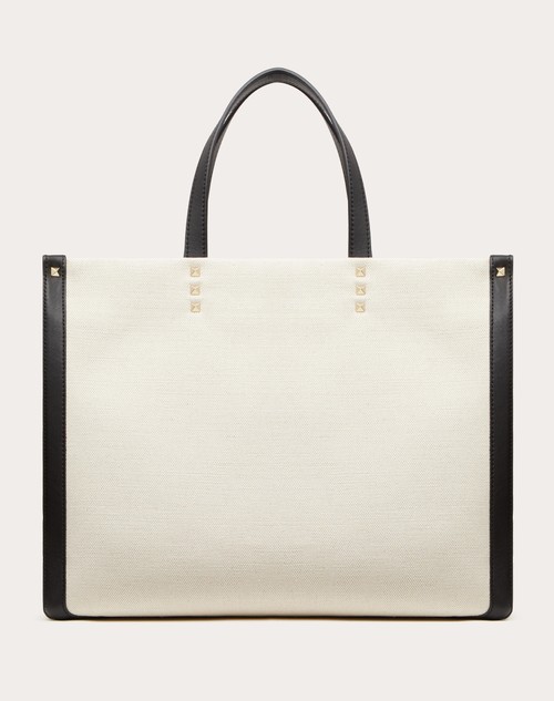 Red Valentino BORSA SHOPPING PICCOLA IN CANVAS CON STAMPA VLTN In Vendita
