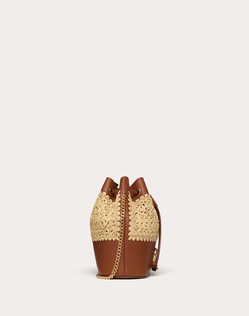 Red Valentino MINI SECCHIELLO CON CATENA VLOGO SIGNATURE IN RAFIA Saldi
