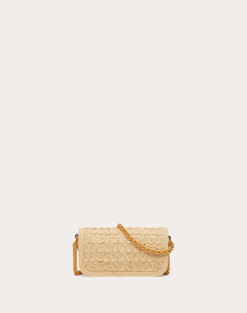 Red Valentino BORSA PICCOLA A SPALLA VALENTINO GARAVANI LOCÒ IN RAFIA CON LOGO GIOIELLO Italy