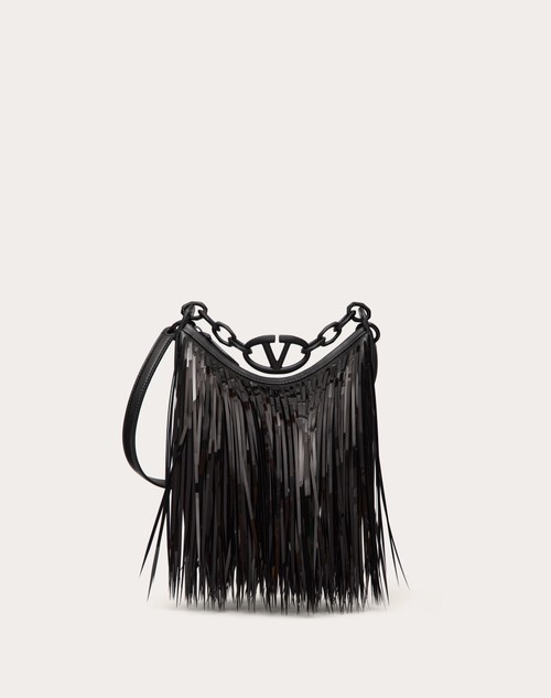 Red Valentino MINI HOBO VLOGO MOON BAG CON FRANGE DI PAILLETTES Convenienza