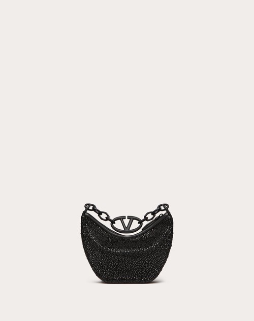 Red Valentino MINI HOBO VLOGO MOON BAG CON STRASS Negozio online di fabbrica