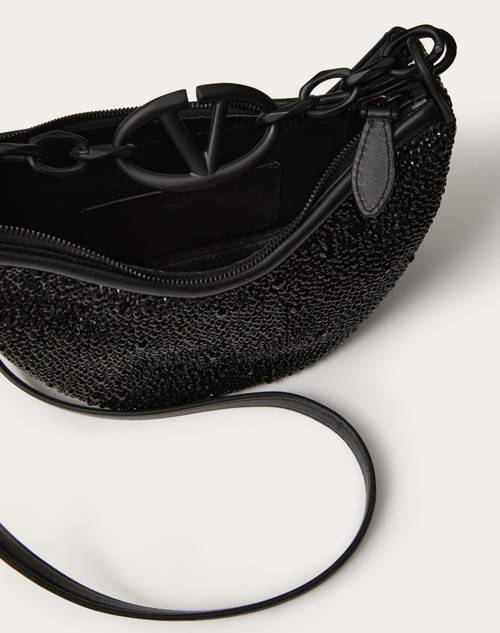 Red Valentino MINI HOBO VLOGO MOON BAG CON STRASS Negozio online di fabbrica