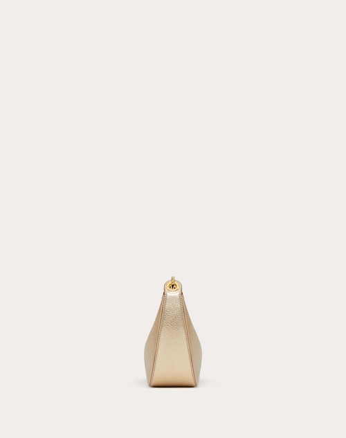 Red Valentino MINI HOBO VLOGO MOON BAG IN VITELLO GRANATO METALLIZZATO CON CATENA Economico