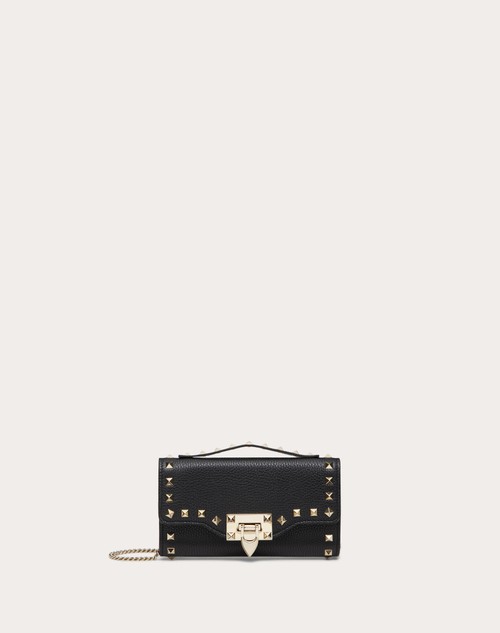 Red Valentino PORTAFOGLIO CON CATENA ROCKSTUD IN VITELLO GRANATO Vendita Economica