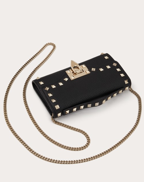 Red Valentino PORTAFOGLIO CON CATENA ROCKSTUD IN VITELLO GRANATO Vendita Economica