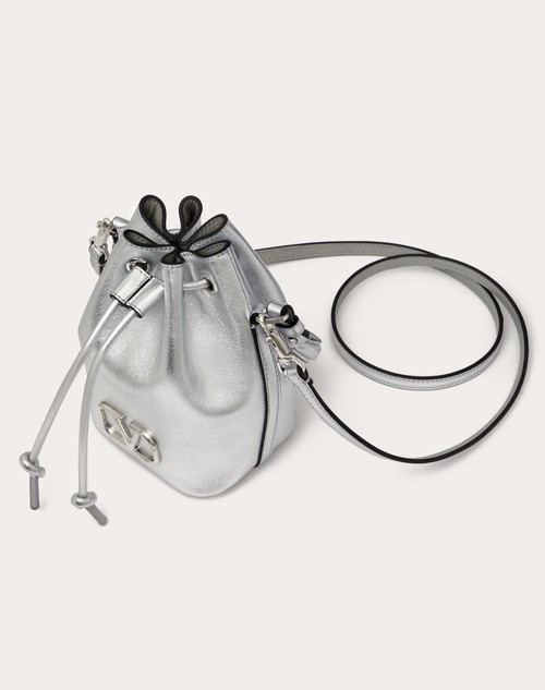 Red Valentino MINI BORSA A SECCHIELLO VLOGO SIGNATURE IN NAPPA METALLIZZATA Negozio