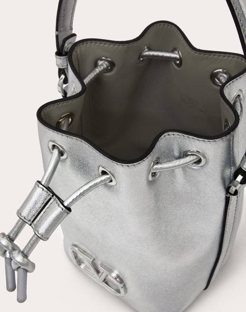 Red Valentino MINI BORSA A SECCHIELLO VLOGO SIGNATURE IN NAPPA METALLIZZATA Negozio