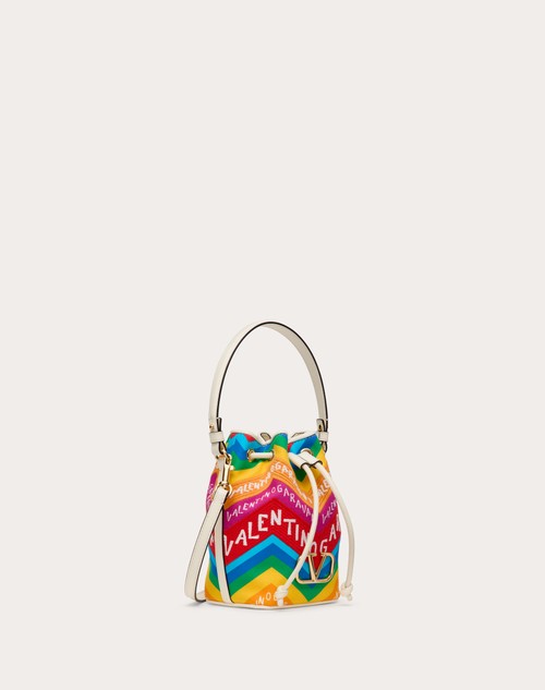 Red Valentino MINI BORSA A SECCHIELLO VALENTINO GARAVANI ESCAPE IN CANVAS CON STAMPA CHEVRON24 Qualità
