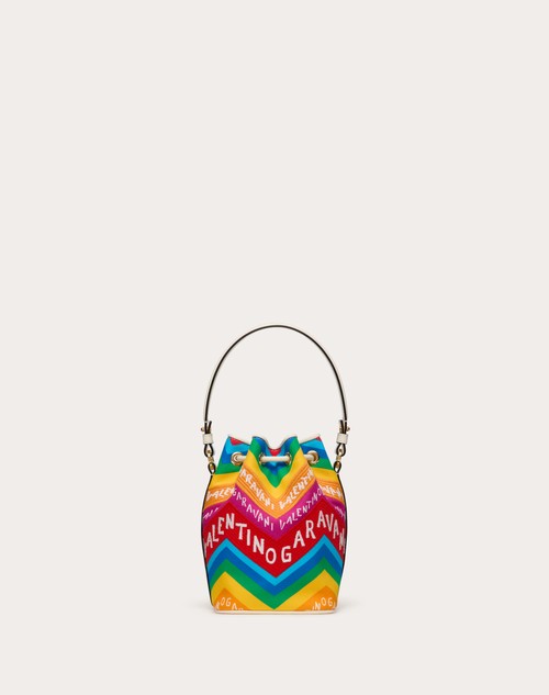 Red Valentino MINI BORSA A SECCHIELLO VALENTINO GARAVANI ESCAPE IN CANVAS CON STAMPA CHEVRON24 Qualità