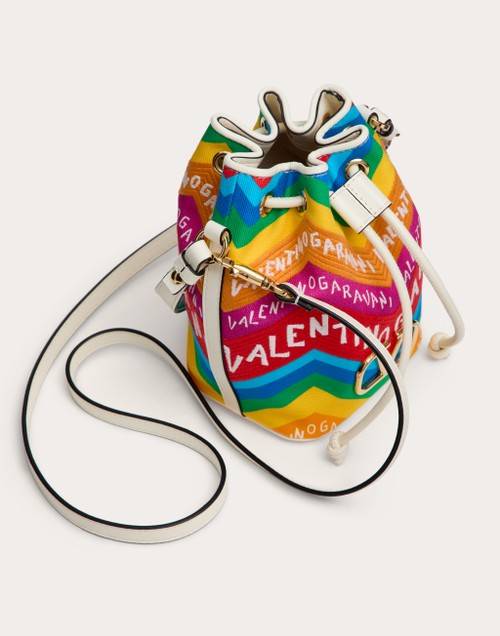 Red Valentino MINI BORSA A SECCHIELLO VALENTINO GARAVANI ESCAPE IN CANVAS CON STAMPA CHEVRON24 Qualità