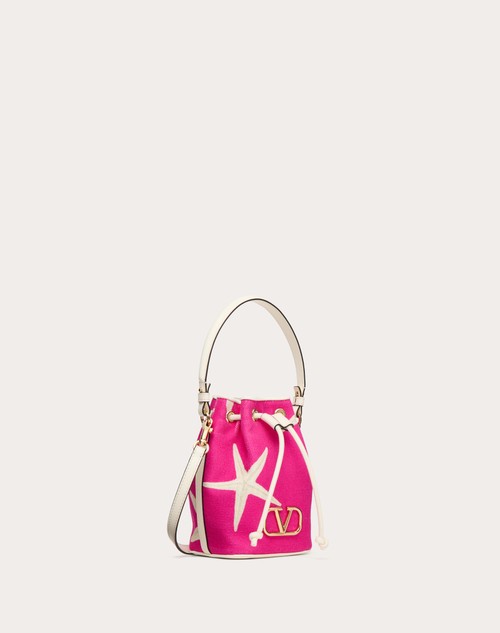 Red Valentino MINI BORSA A SECCHIELLO VALENTINO GARAVANI ESCAPE IN CANVAS CON STAMPA STARFISH Vendita
