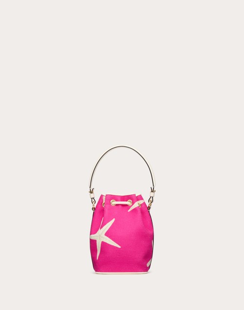 Red Valentino MINI BORSA A SECCHIELLO VALENTINO GARAVANI ESCAPE IN CANVAS CON STAMPA STARFISH Vendita