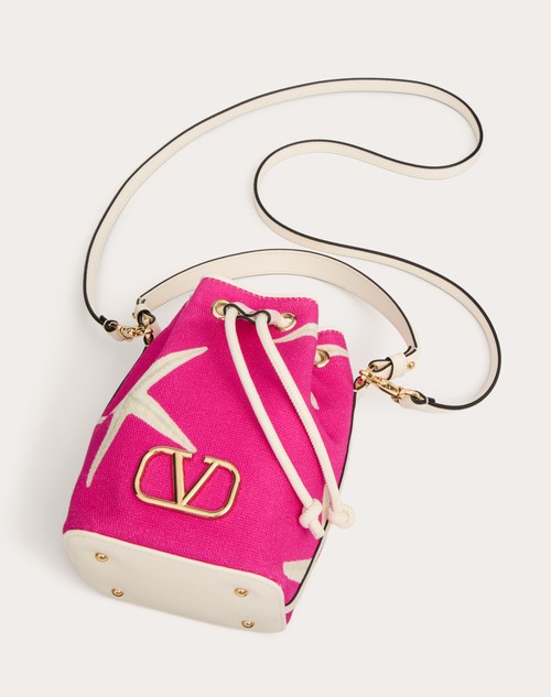Red Valentino MINI BORSA A SECCHIELLO VALENTINO GARAVANI ESCAPE IN CANVAS CON STAMPA STARFISH Vendita