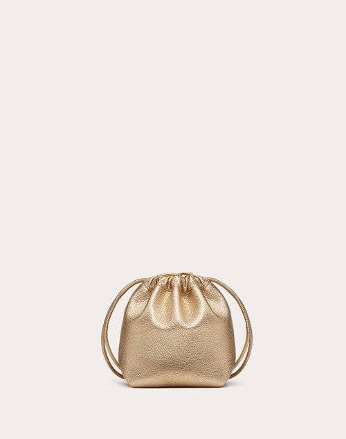 Red Valentino MINI BORSA A SACCHETTO VLOGO POUF IN PELLE METALLIZZATA Promozione