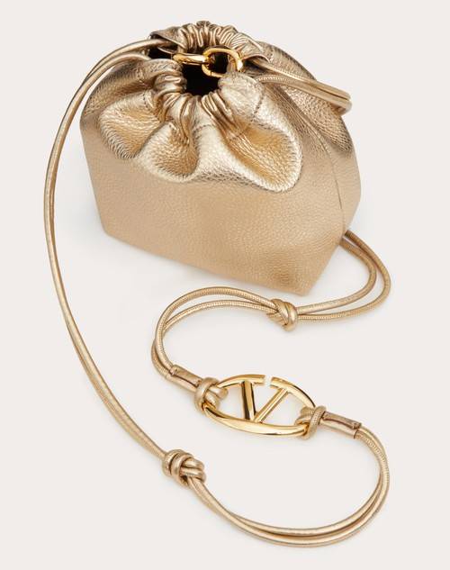 Red Valentino MINI BORSA A SACCHETTO VLOGO POUF IN PELLE METALLIZZATA Promozione