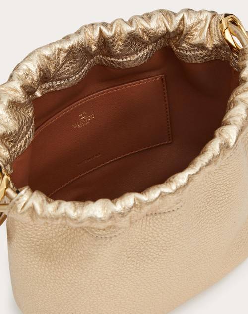 Red Valentino MINI BORSA A SACCHETTO VLOGO POUF IN PELLE METALLIZZATA Promozione