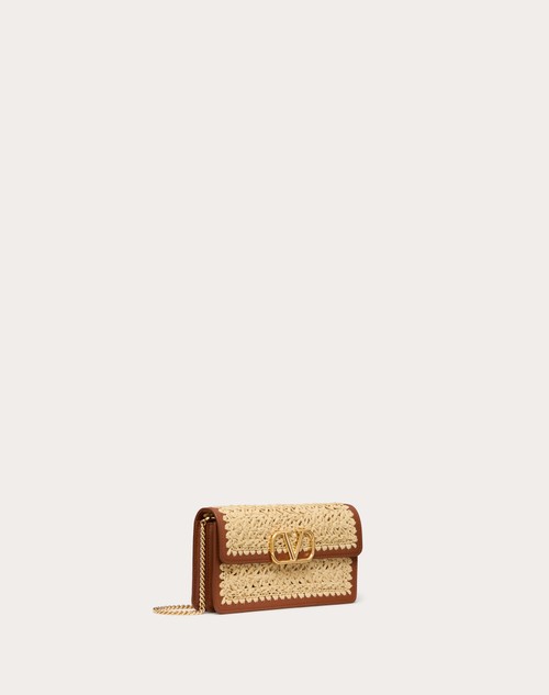 Red Valentino PORTAFOGLIO CON CATENA VLOGO SIGNATURE IN RAFIA Soddisfazione Garantita