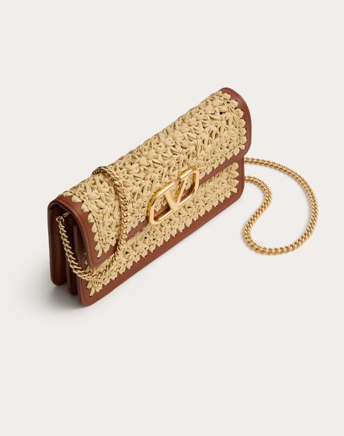Red Valentino PORTAFOGLIO CON CATENA VLOGO SIGNATURE IN RAFIA Soddisfazione Garantita