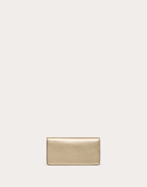 Red Valentino PORTAFOGLIO CON CATENA VLOGO SIGNATURE IN VITELLO GRANATO METALLIZZATO Qualità Garantita