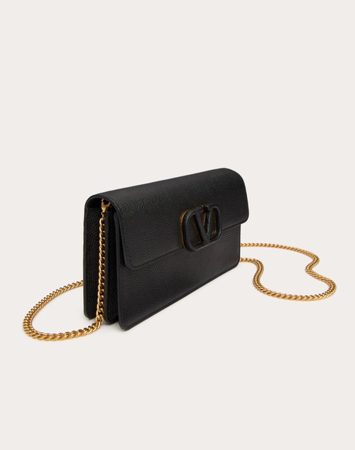 Red Valentino PORTAFOGLIO CON CATENA VLOGO SIGNATURE IN VITELLO GRANATO Negozi Online
