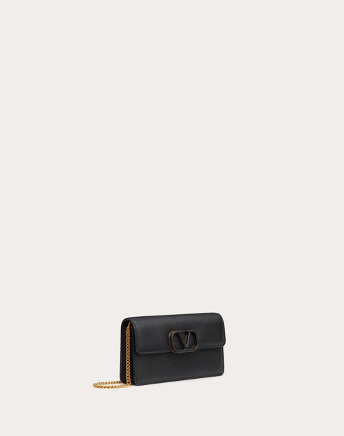 Red Valentino PORTAFOGLIO CON CATENA VLOGO SIGNATURE IN VITELLO GRANATO Acquista Ora
