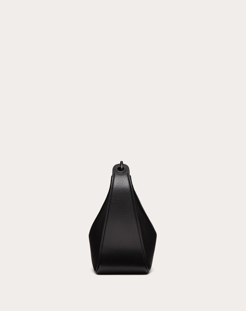 Red Valentino HOBO PICCOLA VLOGO MOON BAG IN VITELLO GRANATO CON CATENA Saldi