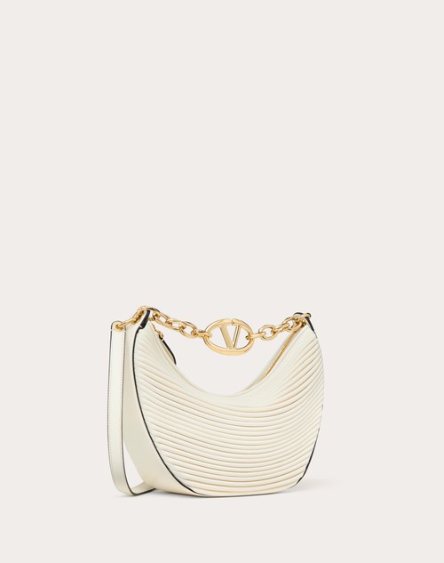 Red Valentino HOBO PICCOLA VLOGO MOON BAG IN NAPPA LAVORATA CON CATENA Offerte