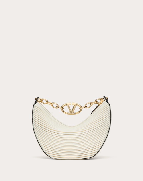 Red Valentino HOBO PICCOLA VLOGO MOON BAG IN NAPPA LAVORATA CON CATENA Offerte