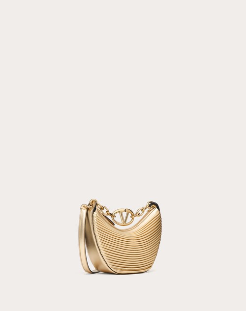 Red Valentino MINI HOBO VLOGO MOON BAG IN NAPPA LAVORATA METALLIZZATA CON CATENA Hotsell
