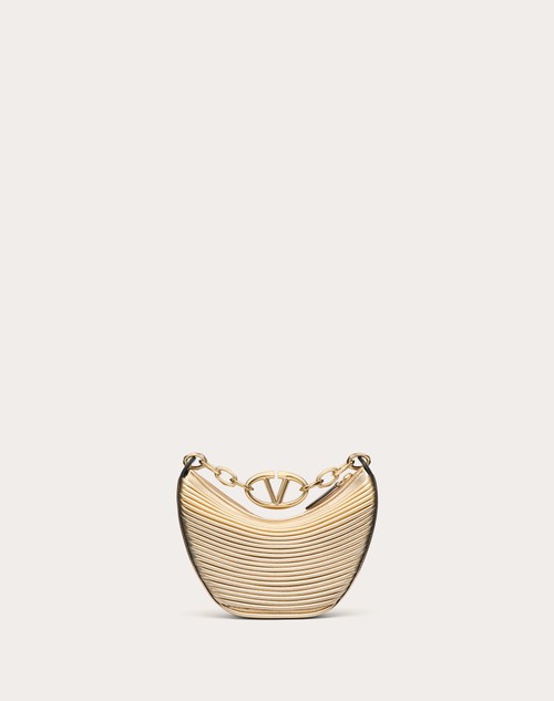 Red Valentino MINI HOBO VLOGO MOON BAG IN NAPPA LAVORATA METALLIZZATA CON CATENA Hotsell