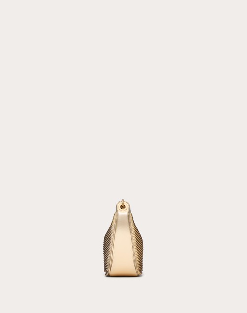 Red Valentino MINI HOBO VLOGO MOON BAG IN NAPPA LAVORATA METALLIZZATA CON CATENA Hotsell