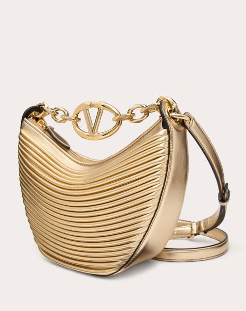 Red Valentino MINI HOBO VLOGO MOON BAG IN NAPPA LAVORATA METALLIZZATA CON CATENA Hotsell