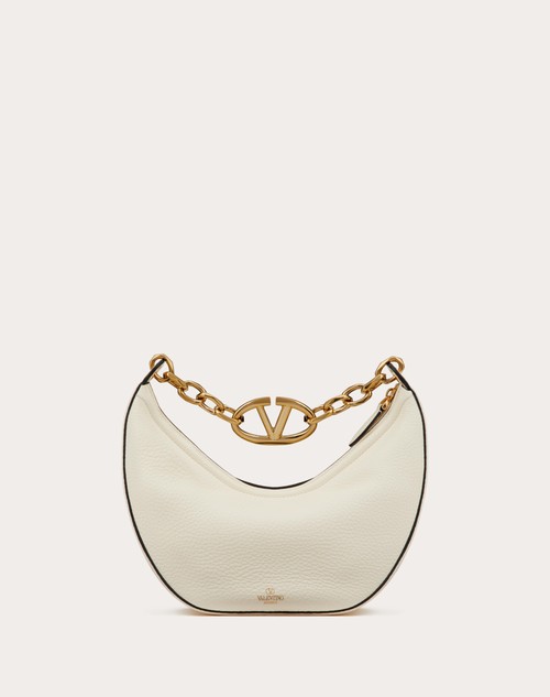 Red Valentino HOBO PICCOLA VLOGO MOON BAG IN VITELLO GRANATO CON CATENA I Più Venduti