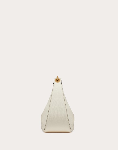 Red Valentino HOBO PICCOLA VLOGO MOON BAG IN VITELLO GRANATO CON CATENA Vendite Flash
