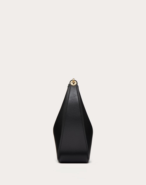 Red Valentino HOBO MEDIA VLOGO MOON BAG IN VITELLO GRANATO CON CATENA 2025