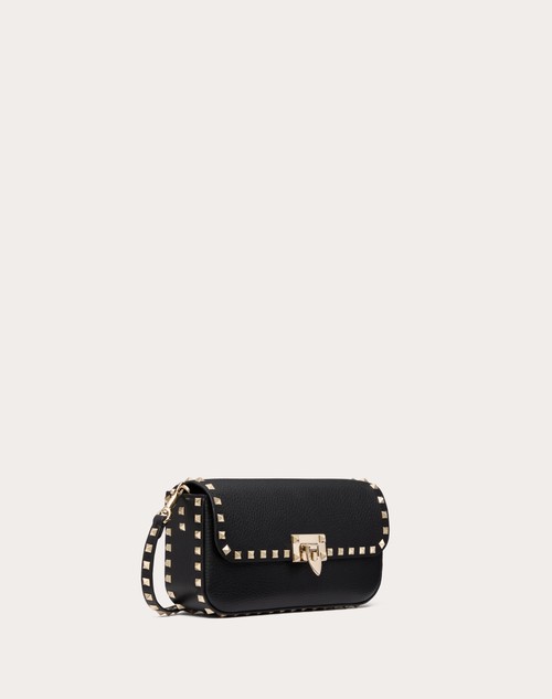 Red Valentino BORSA A TRACOLLA VALENTINO GARAVANI ROCKSTUD IN VITELLO GRANATO Consegna Veloce
