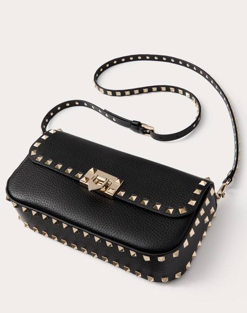 Red Valentino BORSA A TRACOLLA VALENTINO GARAVANI ROCKSTUD IN VITELLO GRANATO Consegna Veloce