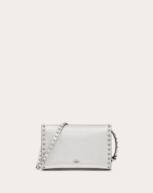 Red Valentino BORSA PICCOLA A TRACOLLA ROCKSTUD IN VITELLO GRANATO METALLIZZATO Affare Del Giorno
