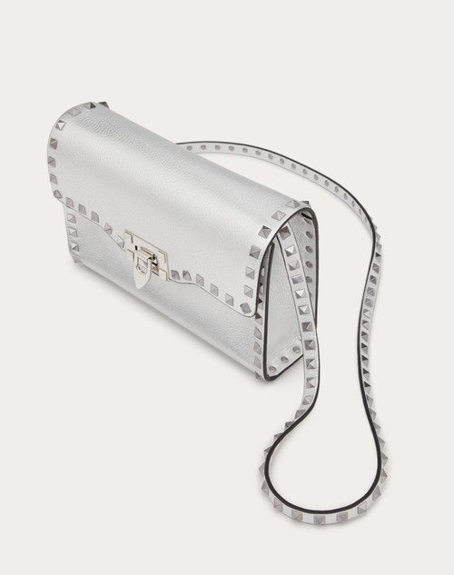 Red Valentino BORSA PICCOLA A TRACOLLA ROCKSTUD IN VITELLO GRANATO METALLIZZATO Affare Del Giorno